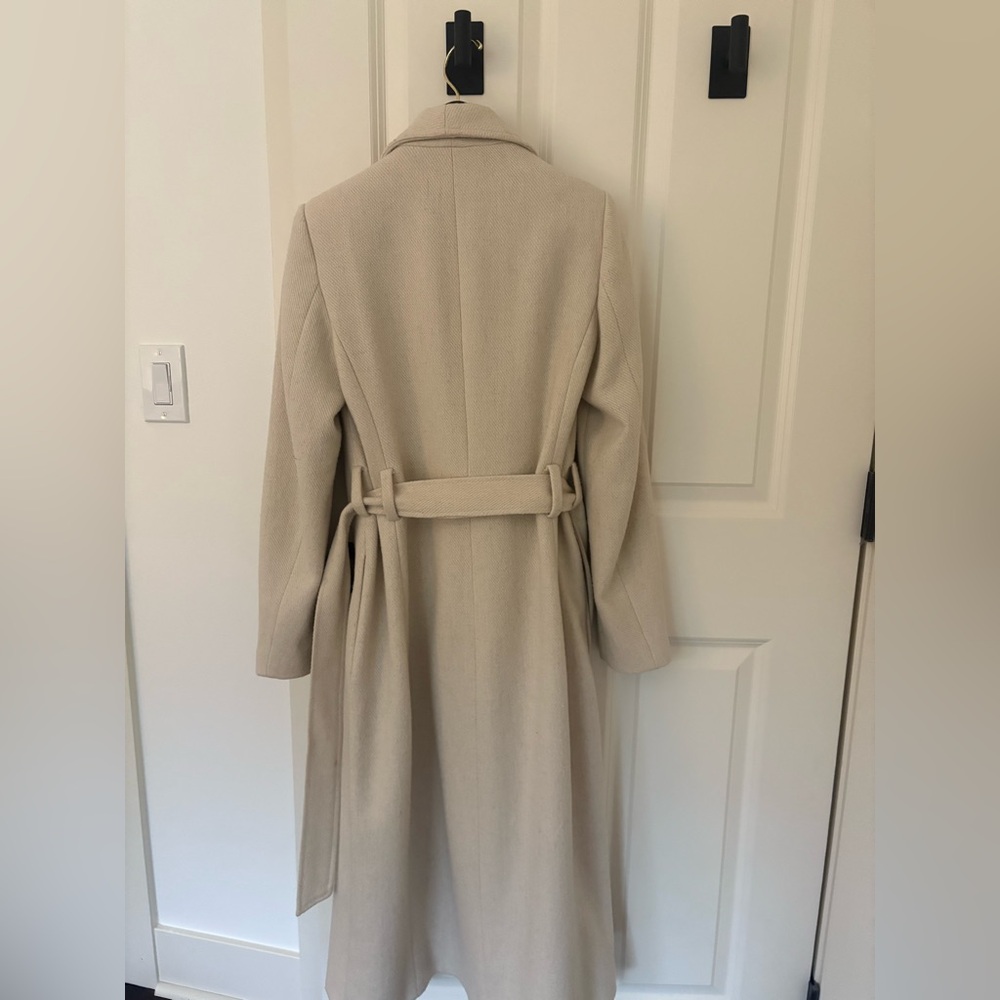 Mango long wool coat in cream